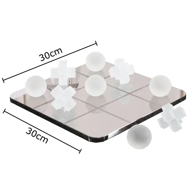 Modern black & tan acrylic tic-tac-toe chessboard set living room decor