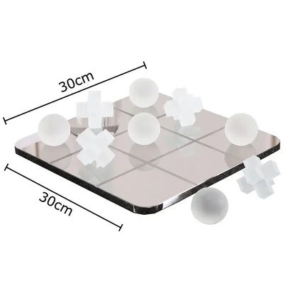 Modern black & tan acrylic tic-tac-toe chessboard set living room decor