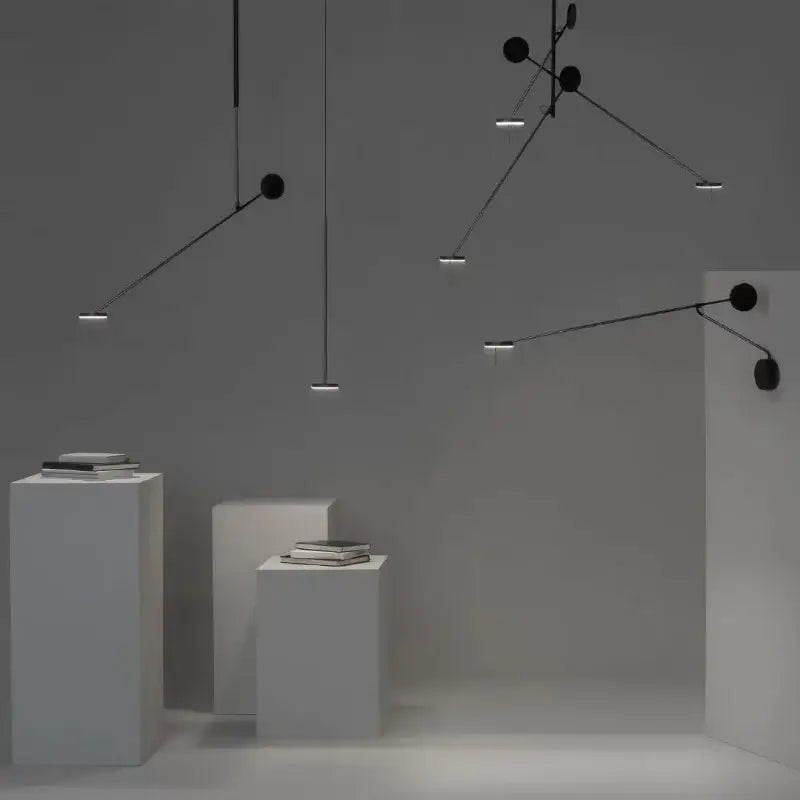 Modern black telescopic wall lamp for bedroom minimalist lighting