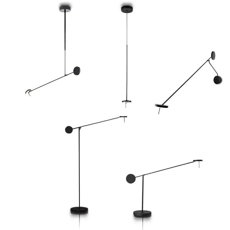 Modern black telescopic wall lamp for bedroom minimalist lighting