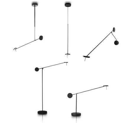 Modern black telescopic wall lamp for bedroom minimalist lighting
