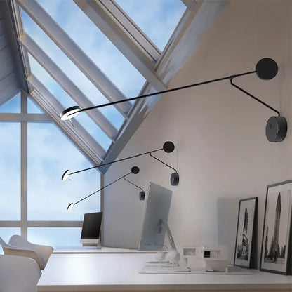 Modern black telescopic wall lamp for bedroom minimalist lighting
