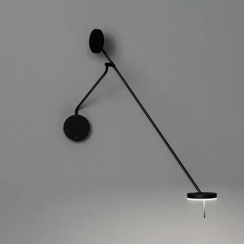 Modern black telescopic wall lamp for bedroom minimalist lighting