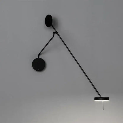 Modern black telescopic wall lamp for bedroom minimalist lighting