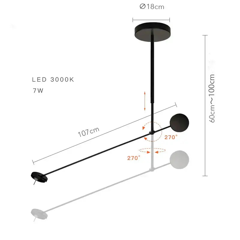 Modern black telescopic wall lamp for bedroom minimalist lighting