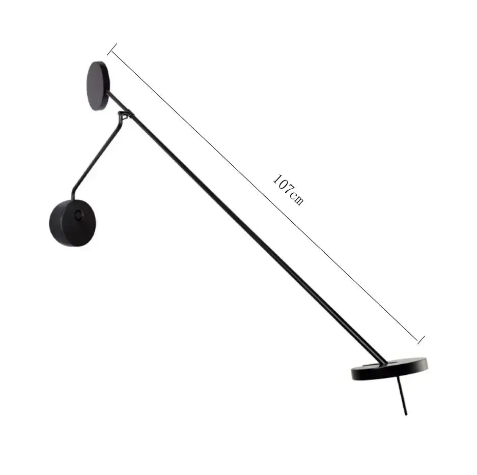 Modern black telescopic wall lamp for bedroom minimalist lighting