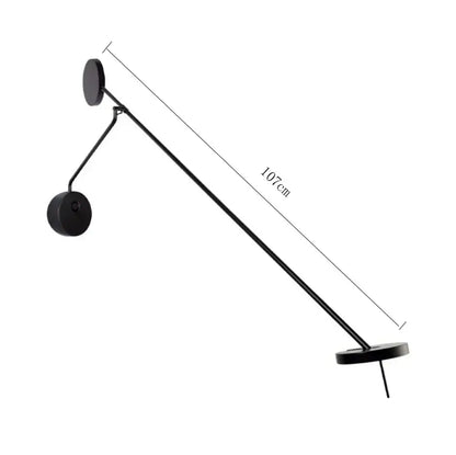 Modern black telescopic wall lamp for bedroom minimalist lighting