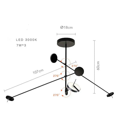 Modern black telescopic wall lamp for bedroom minimalist lighting
