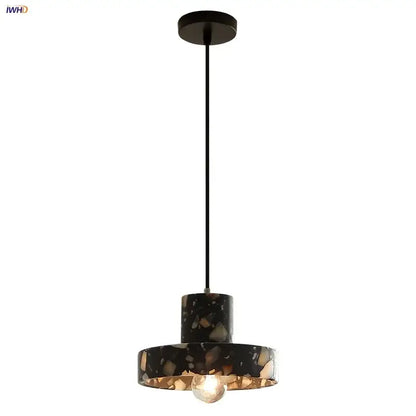 Modern black terrazzo led pendant lamp for dining room