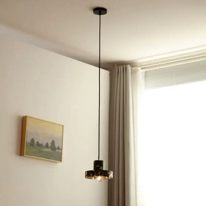 Modern black terrazzo led pendant lamp for dining room