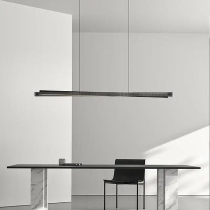 Modern black textured bar shape pendant light for dining room
