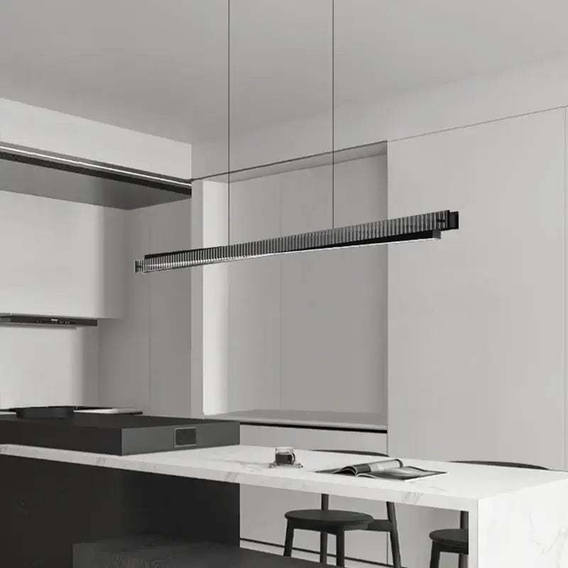 Modern black textured bar shape pendant light for dining room