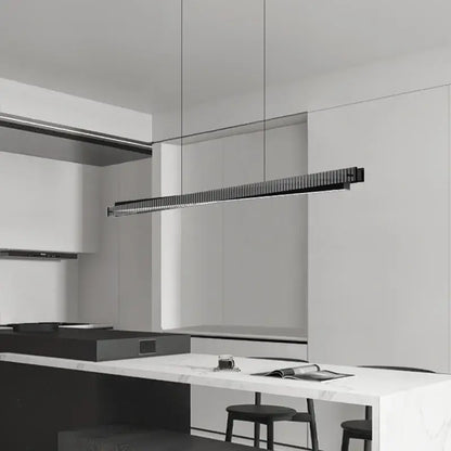 Modern black textured bar shape pendant light for dining room