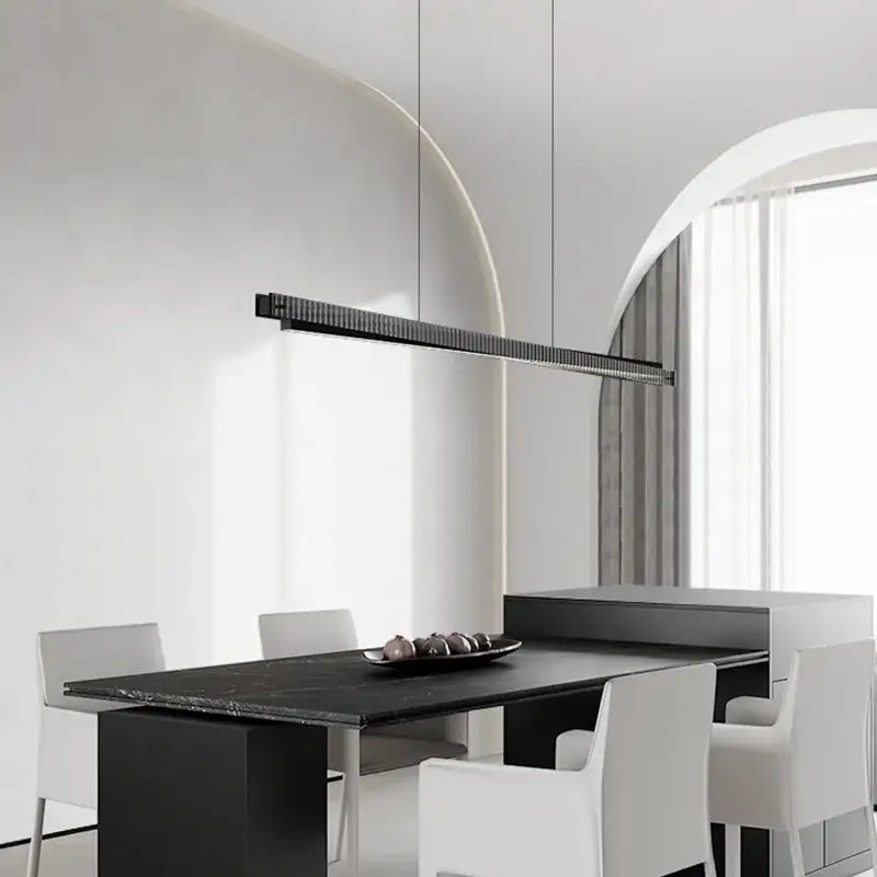 Modern black textured bar shape pendant light for dining room