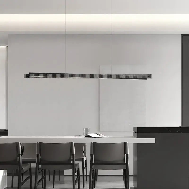 Modern black textured bar shape pendant light for dining room