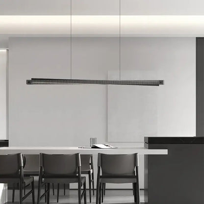 Modern black textured bar shape pendant light for dining room