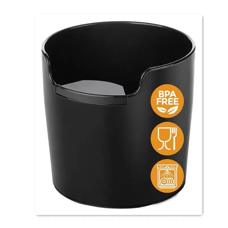 Modern black textured coffee knock box kitchen grounds dump bin