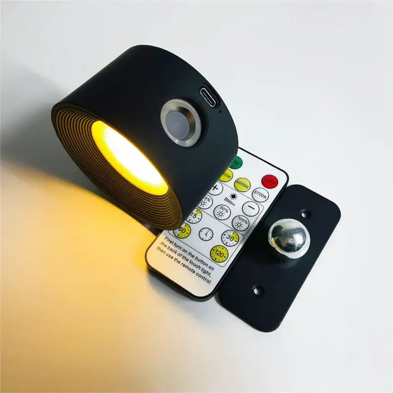 Modern black textured led wall light bedroom usb lamp