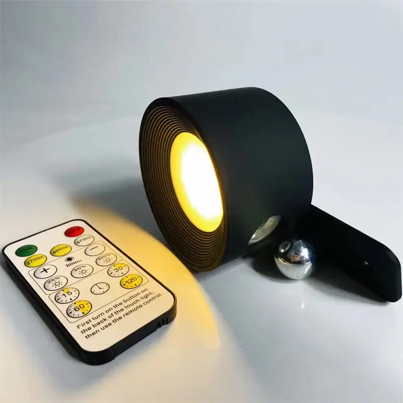 Modern black textured led wall light bedroom usb lamp