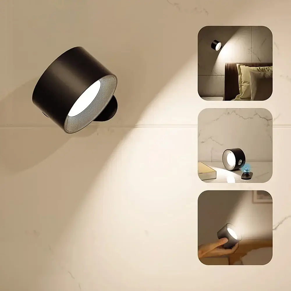 Modern black textured led wall light bedroom usb lamp