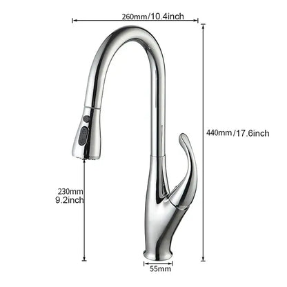 Modern black touch sensor kitchen faucet with curved spout