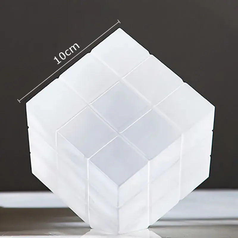 Modern black & transparent crystal magic cube desk ornament office decor