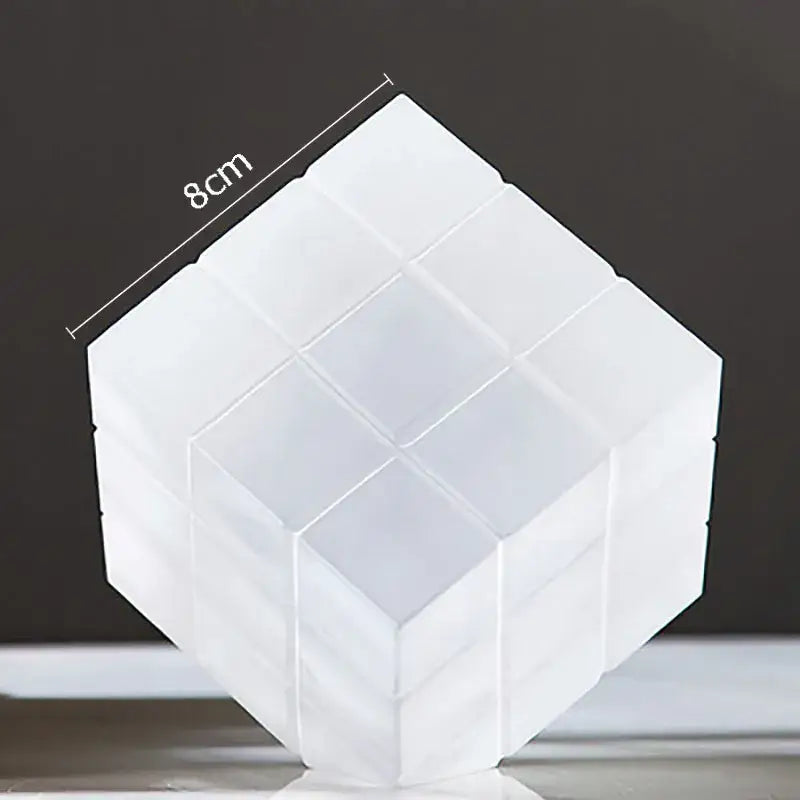 Modern black & transparent crystal magic cube desk ornament office decor