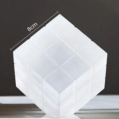 Modern black & transparent crystal magic cube desk ornament office decor