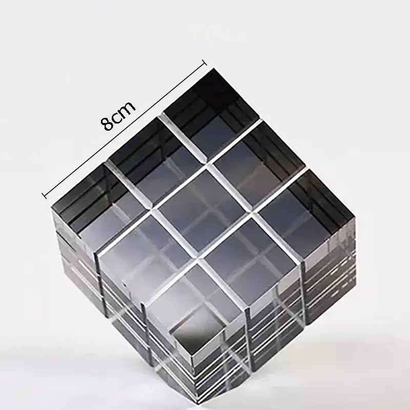Modern black & transparent crystal magic cube desk ornament office decor