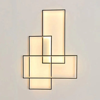 Modern black traverse wall light – living room warm white sconce