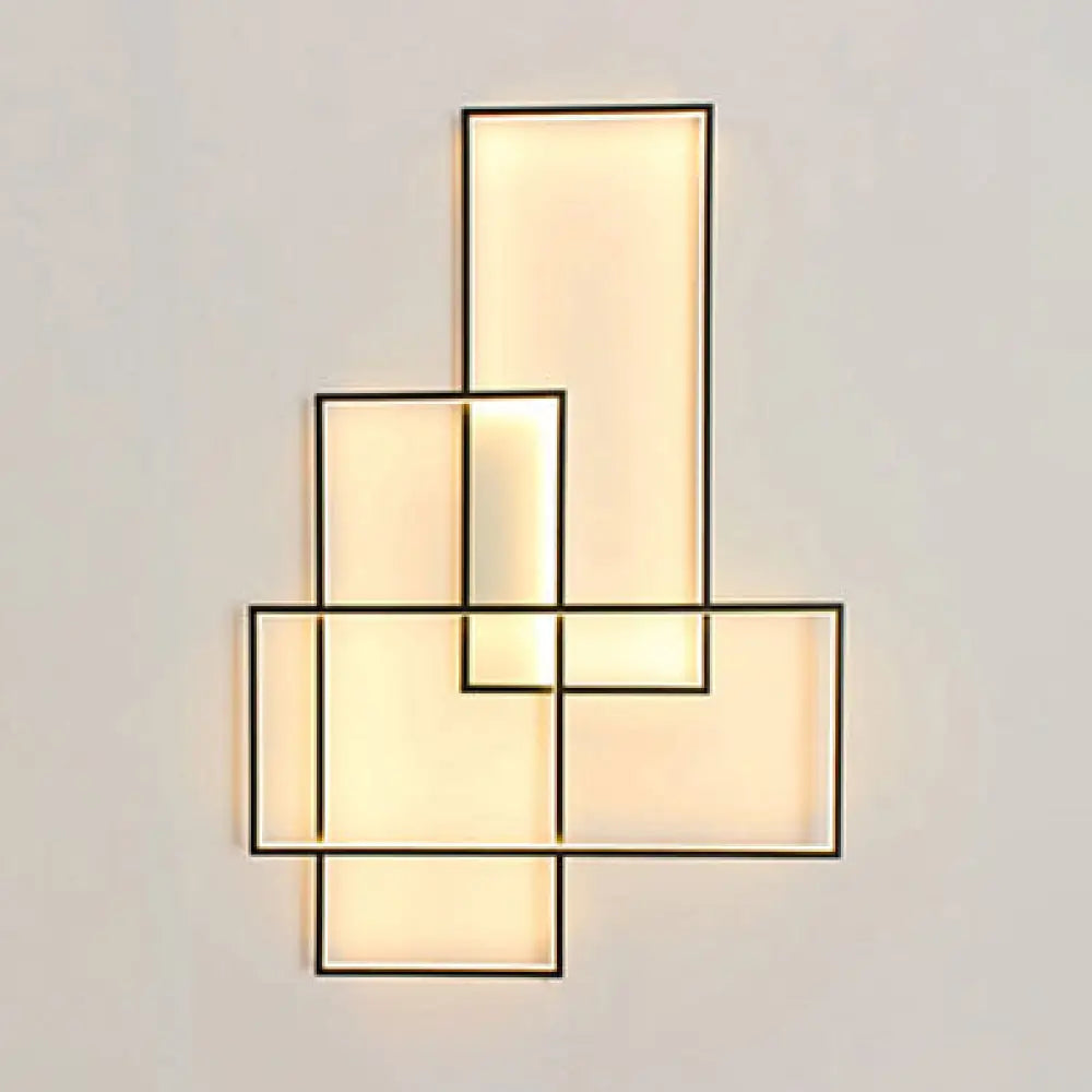 DecorBites™ Modern Black Traverse Wall Sconce - 20.5"/30" Wide, Acrylic Wall Light in Warm/White