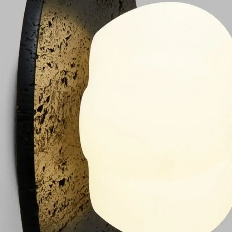 Modern black travertine flower led wall lights bedroom sconce
