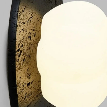 Modern black travertine flower led wall lights bedroom sconce