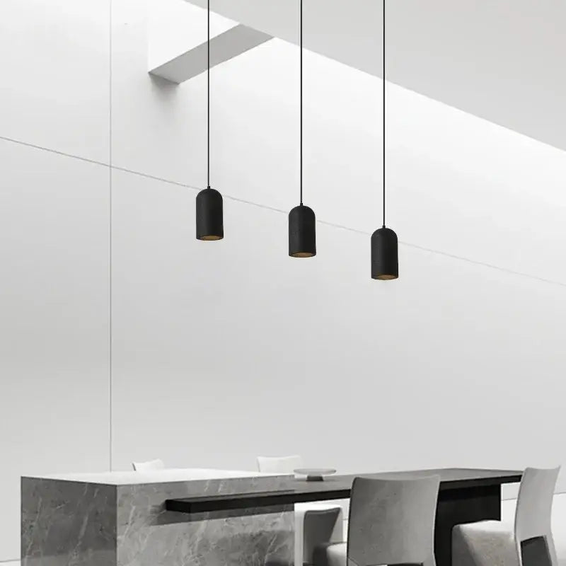 Modern black travertine led pendant lamp kitchen gold interior lining