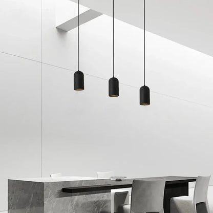Modern black travertine led pendant lamp kitchen gold interior lining
