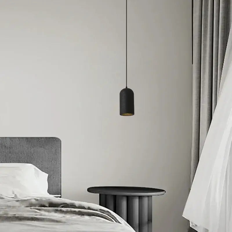 Modern black travertine led pendant lamp kitchen gold interior lining