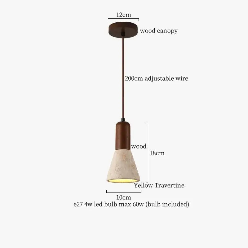 Modern black travertine led pendant light for dining room