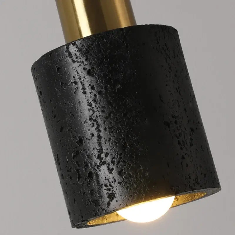Modern black travertine led pendant light for dining room