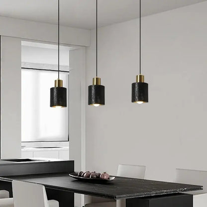Modern black travertine led pendant light for dining room