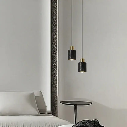 Modern black travertine led pendant light for dining room