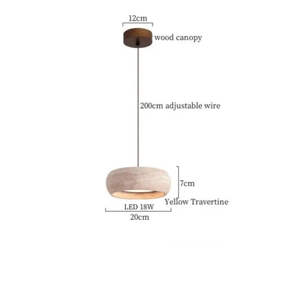 Modern black travertine led pendant light for dining room