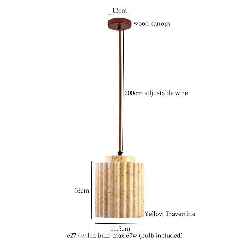 Modern black travertine led pendant light for dining room