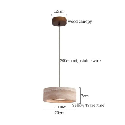 Modern black travertine led pendant light for dining room