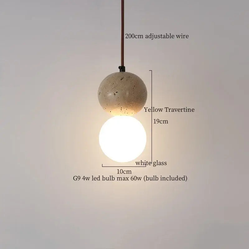 Modern black travertine led pendant light for dining room