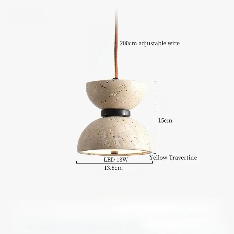 Modern black travertine led pendant light for dining room