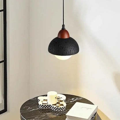 Modern black travertine pendant light bedroom led hanging lamp