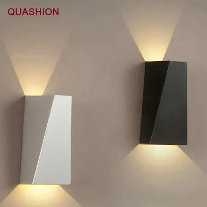 Modern black triangular led wall light garden sconce
