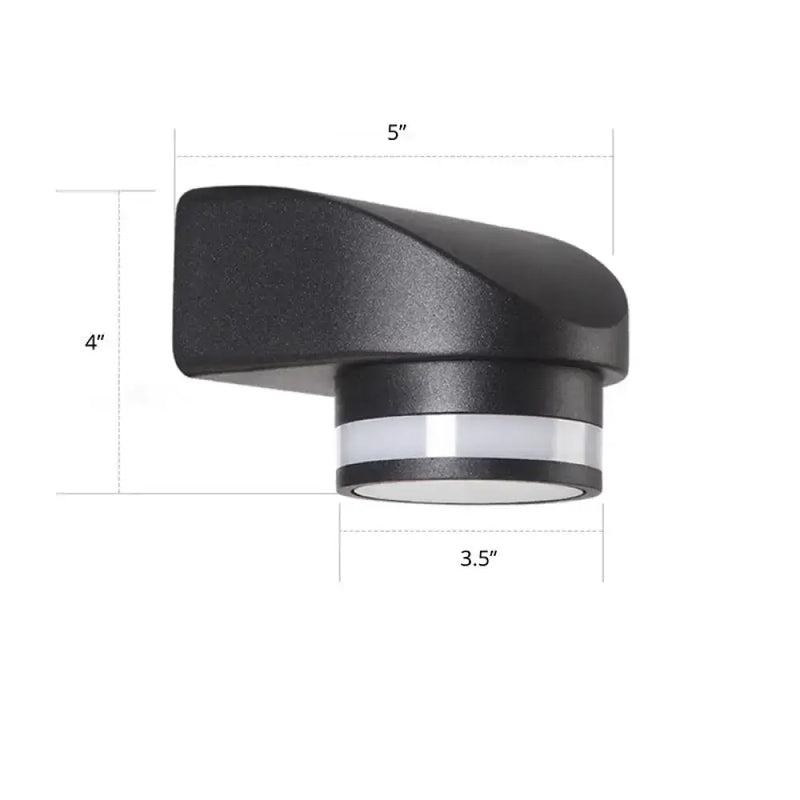 Modern black tubular metal wall washer sconce backyard light