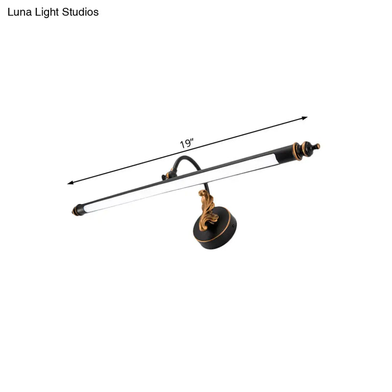 DecorBites™ Modern Black Tubular Vanity Lighting - 19"/25" W LED Metal Wall Sconce Light for Bathroom in Warm/White Light