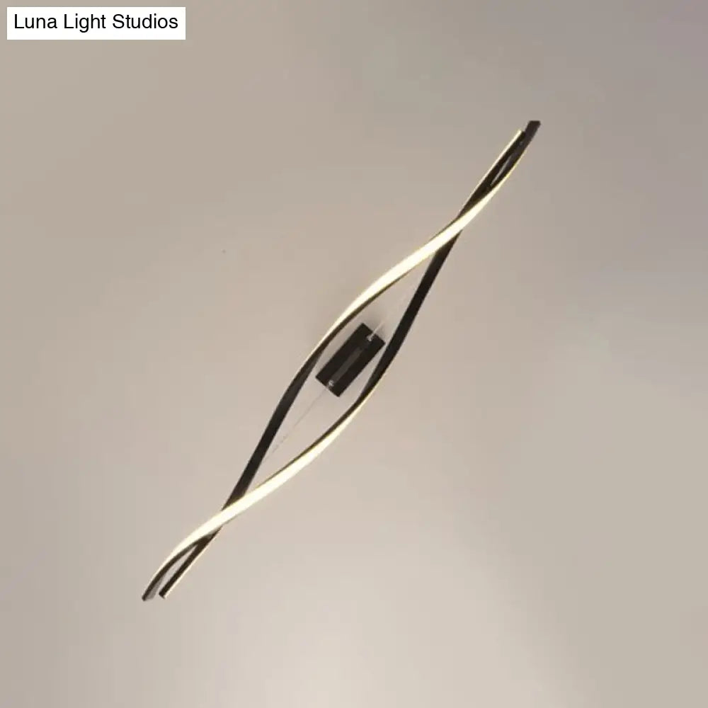 DecorBites™ Modern Black Twist LED Pendant Light with Aluminum Chandelier Design - Perfect for Restaurants